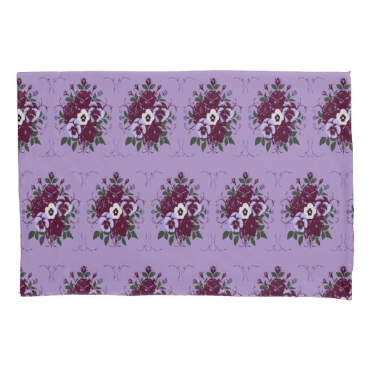 Housse d'Oreiller - Bouquet de Violettes Kussensloop (Voorkant)