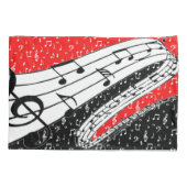 Housse d'oreiller thème musical rouge et noir (Dos)