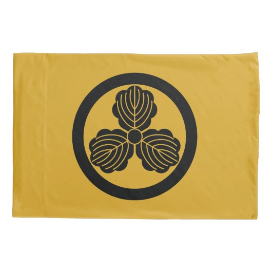 HOUSSE D'OREILLERS 丸に三つ柏 (Dos)