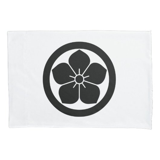 HOUSSE D'OREILLERS 丸に桔梗 (devant)