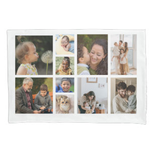 Housse D'oreillers 10 Collage photo avec texte sur le dos - Coussin n