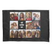 Housse D'oreillers 11 Collage photo avec Arrière - plan noir (devant)