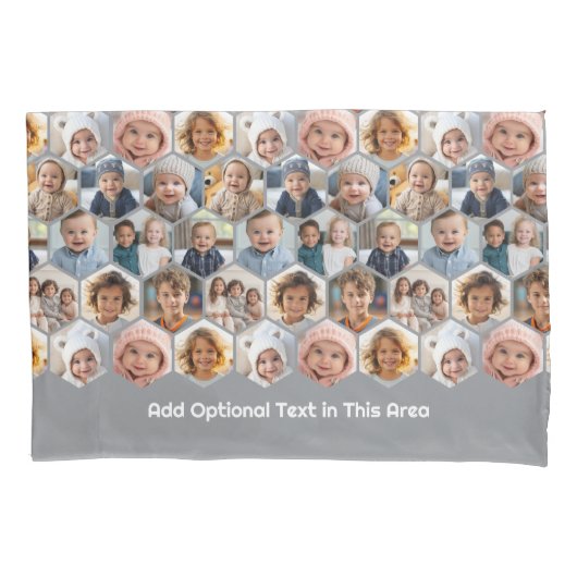 Housse D'oreillers 12 Photo Collage - Hexagon honeycomb motif (devant)