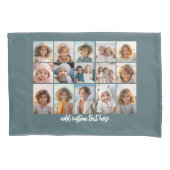 Housse D'oreillers 15 Grille de collage photo - Texte de script - ble (devant)