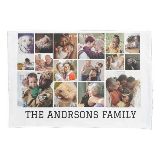 Housse D'oreillers 16 photos de famille Pillowcase (devant)