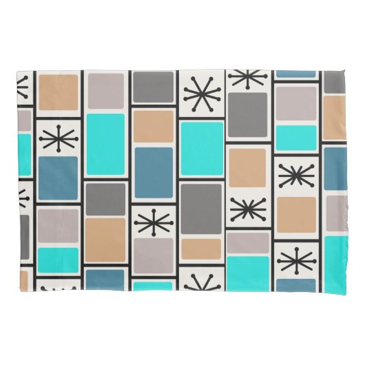 Housse D'oreillers 1950 L'Âge Atomique Rectangle Starbursts (devant)