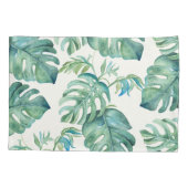 Housse D'oreillers 2 Aquarelle Monstera Palme Feuille (Dos-gauche)