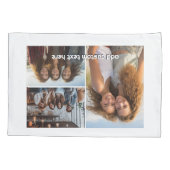 Housse D'oreillers 3 Collage photo avec 1 ligne de texte (Dos)