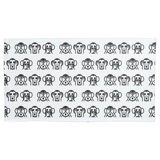 Housse D'oreillers 3 Singes Sages Emoji (devant-gauche)