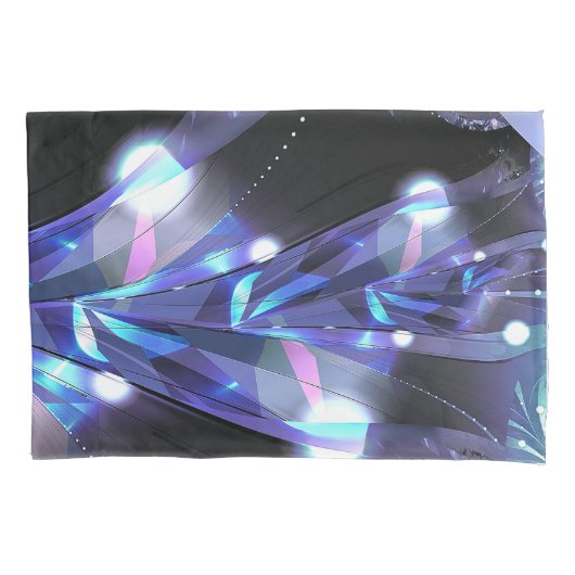 Housse D'oreillers 3D Jungle fractale bleue (devant)