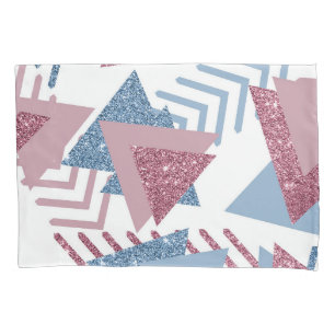 Housse D'oreillers 80s Abstrait lunaire Dusty Mauve rose et bleu