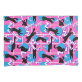 Housse D'oreillers 80s Chats Nom Pink Geometry Memphis Motif (devant-Droit)