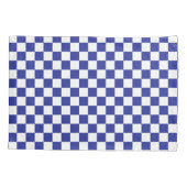 Housse D'oreillers à damiers bleu et blanc (Dos-gauche)