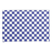 Housse D'oreillers à damiers bleu et blanc (devant-Droit)