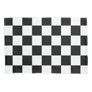 Housse D'oreillers à damiers carré noir et blanc