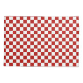 Housse D'oreillers à damiers carré rouge blanc rétro (Dos)