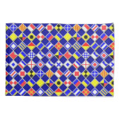 Housse D'oreillers à damiers Signal Nautique drapeaux Marine Bleu (Dos-gauche)