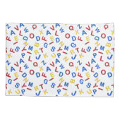 Housse D'oreillers ABC Alphabet rouge jaune bleu (Dos-gauche)