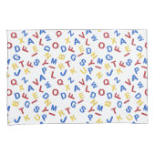 Housse D'oreillers ABC Alphabet rouge jaune bleu (devant-Droit)