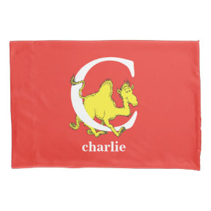 Housse D'oreillers ABC du Dr Seuss : Lettre C - Blanc Ajouter votre