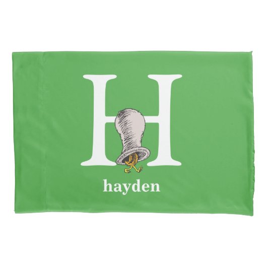 Housse D'oreillers ABC du Dr Seuss : Lettre H - Blanc | Ajouter Votre (devant)