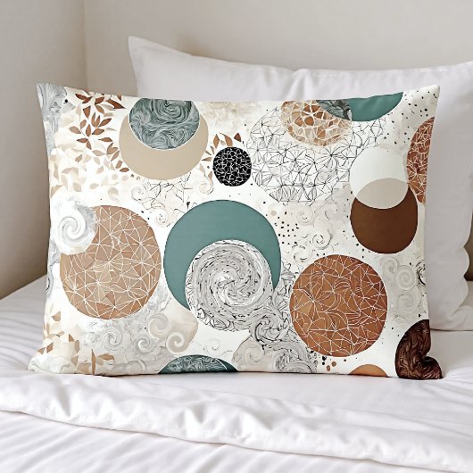 Housse D'oreillers Abstract Geometric Circle Pattern Neutral Boho 384