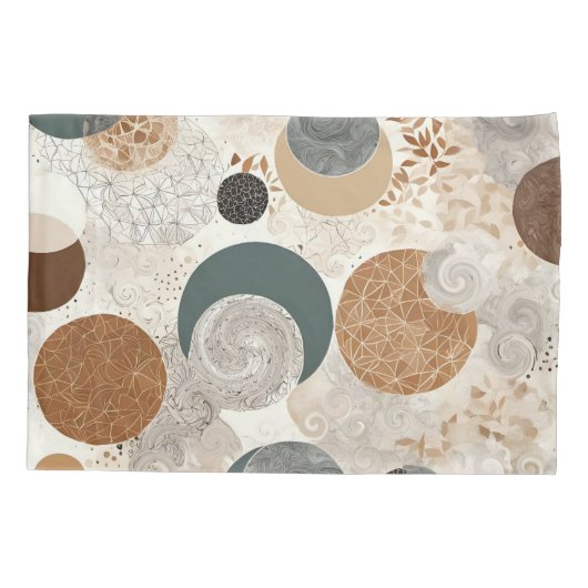 Housse D'oreillers Abstract Geometric Circle Pattern Neutral Boho 384 (Dos)