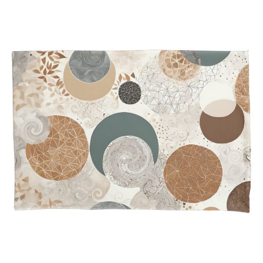 Housse D'oreillers Abstract Geometric Circle Pattern Neutral Boho 384 (devant)