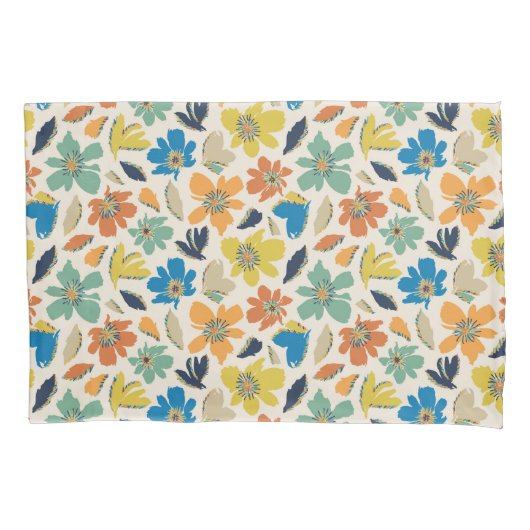Housse D'oreillers Abstract Hand-Drawn Boho Floral Pattern (devant)
