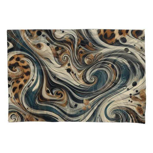 Housse D'oreillers Abstract Leopard Print Swirl (devant)