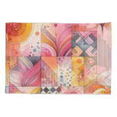 Housse D'oreillers Abstract Pink Colorful Geometric Design (Dos)