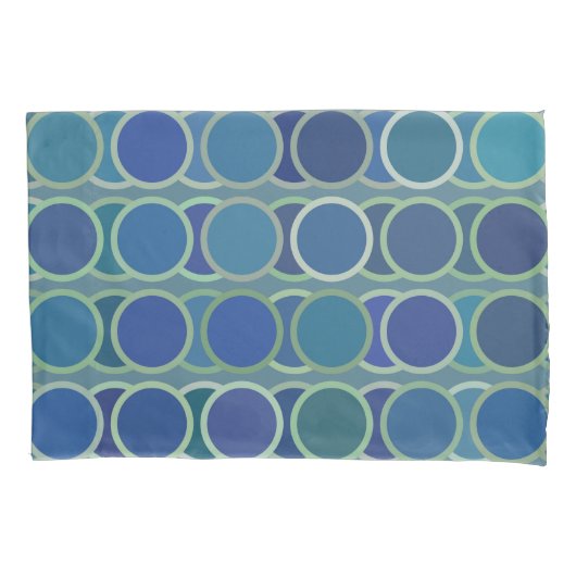 Housse D'oreillers Abstract Shades of Blue Circle Pattern (devant-gauche)