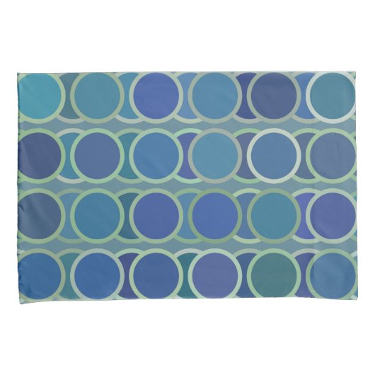 Housse D'oreillers Abstract Shades of Blue Circle Pattern (devant-Droit)