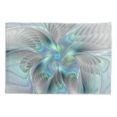 Housse D'oreillers Abstrait Bleu Vert Papillon Imaginaire Fractal Art (Dos)