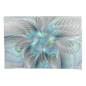 Housse D'oreillers Abstrait Bleu Vert Papillon Imaginaire Fractal Art (devant)