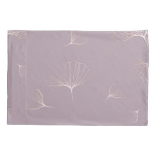Housse D'oreillers Abstrait Ginkgo Biloba Rose Botanique Or
