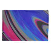 Housse D'oreillers Abstrait Gris Bleu Magenta Fractal (Dos)