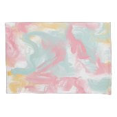 Housse D'oreillers Abstrait Impasto Peinture Corail Jaune Turquoise (devant-gauche)