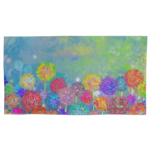 Housse D'oreillers Abstrait impressioniste champ de fleurs lancer (devant)
