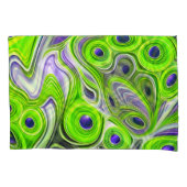 Housse D'oreillers Abstrait Lime vert, jaunes et perruques violettes (devant-gauche)