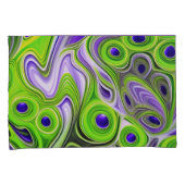 Housse D'oreillers Abstrait Lime vert, jaunes et perruques violettes (devant-Droit)