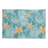 Housse D'oreillers Abstrait motif floral orange turquoise (Dos)