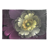 Housse D'oreillers Abstrait Purpur moderne Khaki Gris Fleur fractale (Dos)