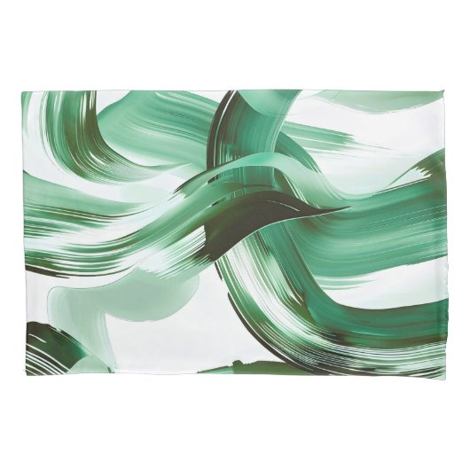 Housse D'oreillers Abstrait Traits de Pinceau Vert Minimal Moderne (devant)