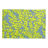 Housse D'oreillers Acacia botanica bleu jaune coussins d'art (Dos-gauche)