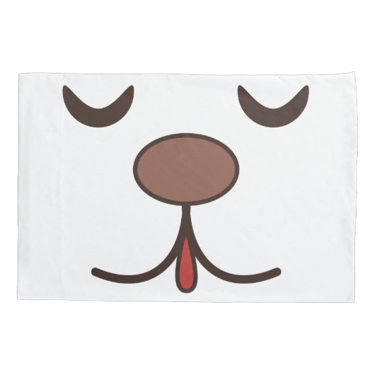 Housse D'oreillers Adorable chien visage enfants blanc (Dos)
