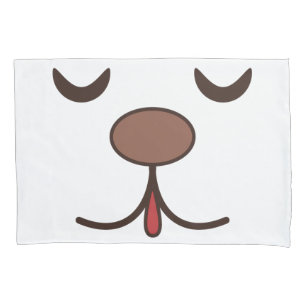 Housse D'oreillers Adorable chien visage enfants blanc