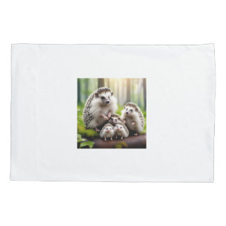 Housse D'oreillers Adorable Hérisson Famille Pillowcase pour enfants