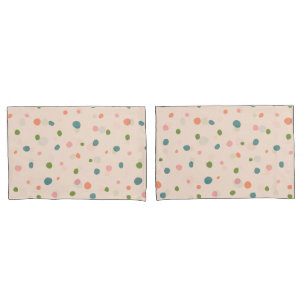 Housse D'oreillers Adorable mignon pois moderne rose bleu vert