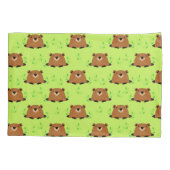 Housse D'oreillers Adorable Motif de la marmotte de bois (Dos)